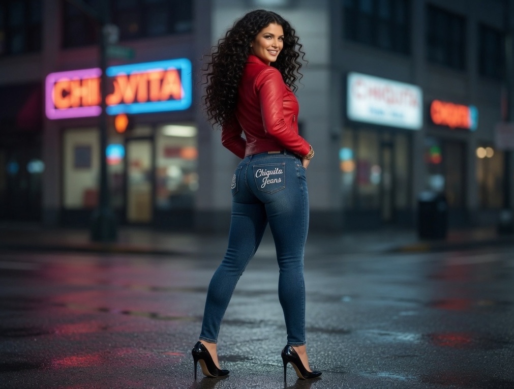 Chiquita Jeans leather & lac